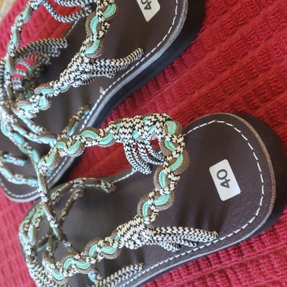 Woven PARACHUTE CORD NWT Strappy SANDAL SZ 40 UK SZ 8.5 US - Picture 5 of 8